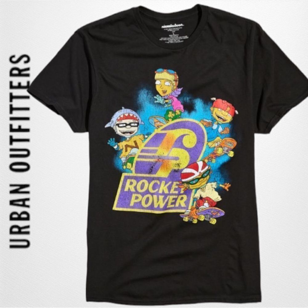 NEW Rocket Power UO Urban Outfitters Black Group Shirt T-Shirt Tee L